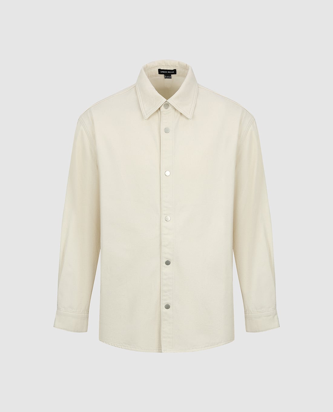 URBAN REVIVO - Áo sơ mi denim nam cổ bẻ tay dài