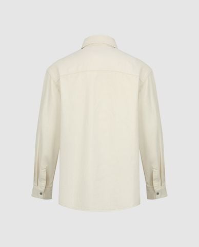  URBAN REVIVO - Áo sơ mi denim nam cổ bẻ tay dài 