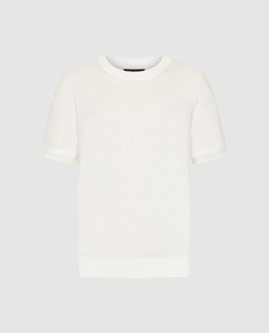  URBAN REVIVO - Áo dệt kim nam cổ tròn tay ngắn 