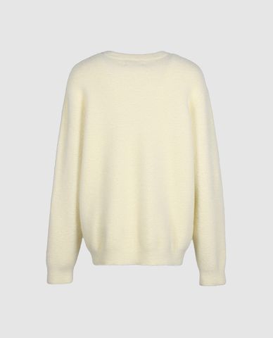  URBAN REVIVO - Áo dệt kim nam cổ tròn tay dài lông mịn 