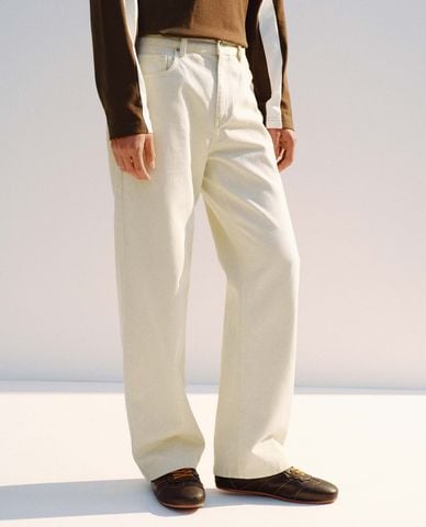  URBAN REVIVO - Quần jeans nam ống rộng tối giản 