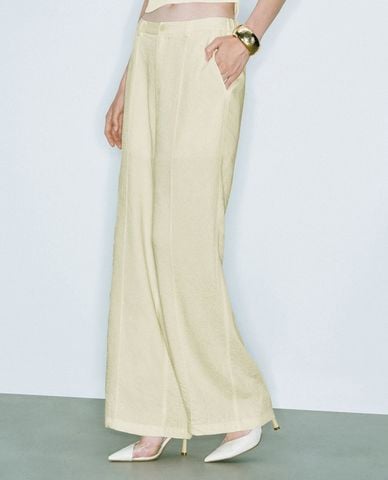  URBAN REVIVO - Quần nữ ống rộng lưng thun 