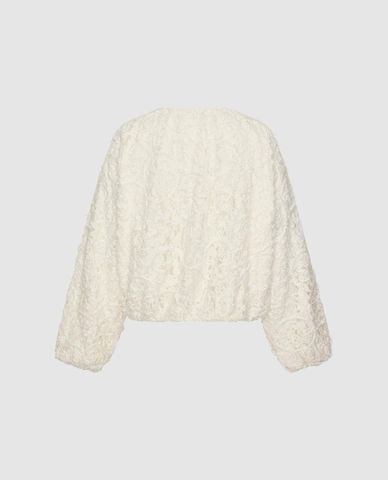  URBAN REVIVO - Áo khoác croptop nữ cổ tròn phối khoá zip 