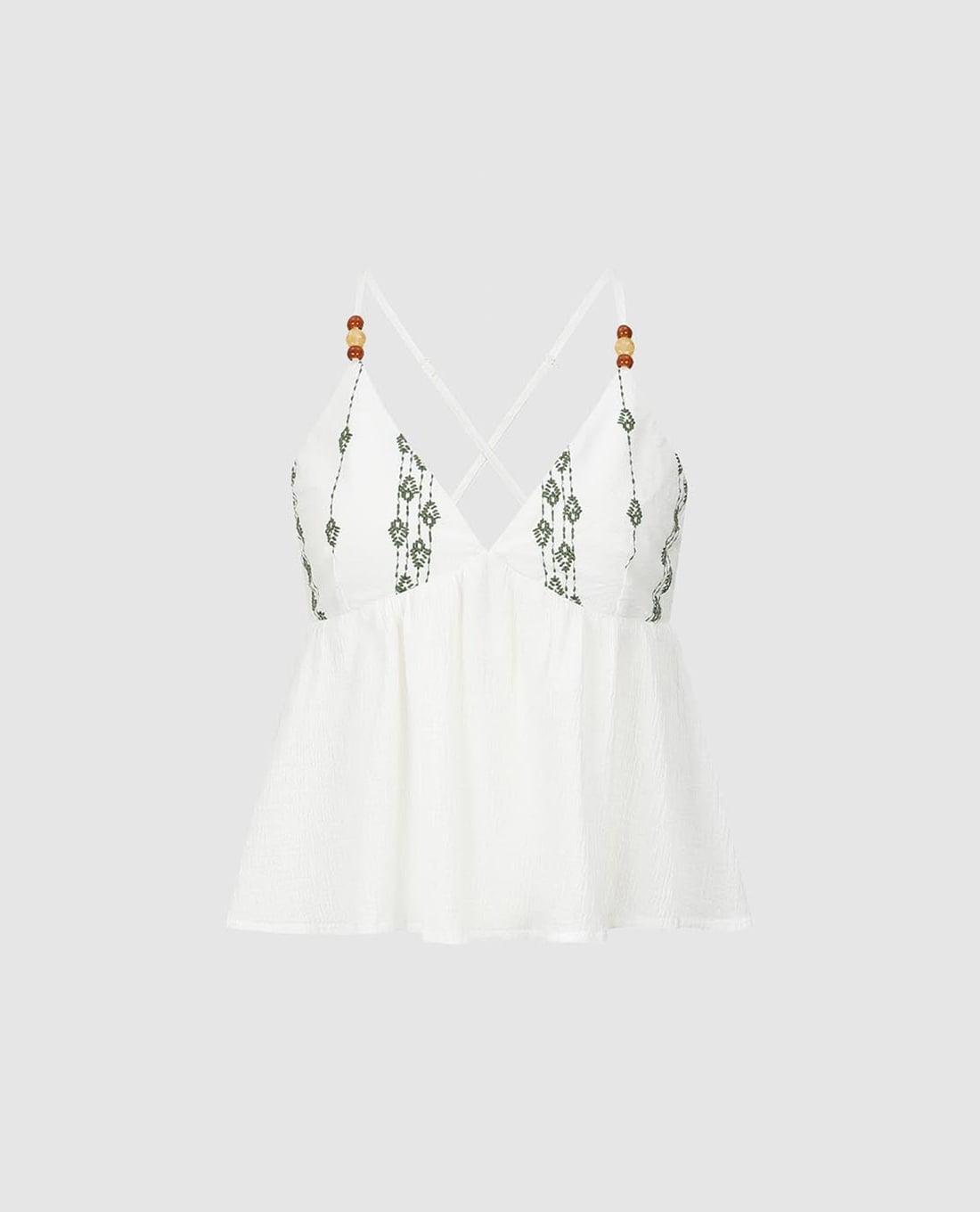 URBAN REVIVO - Áo hai dây nữ cổ V đính hạt