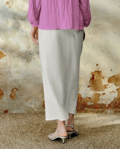  URBAN REVIVO - Chân váy quấn midi xẻ tà Straight 