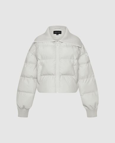  URBAN REVIVO - Áo khoác phao nữ cổ bẻ dáng ngắn 