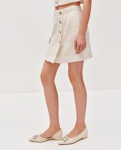  URBAN REVIVO - Chân váy chữ A mini phối khuy 