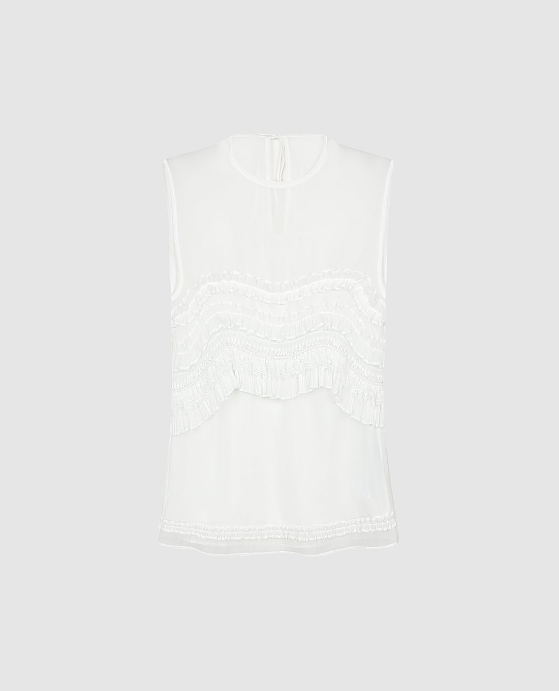 URBAN REVIVO - Áo sát nách nữ cổ tròn xếp tầng