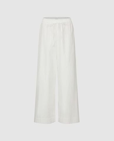  URBAN REVIVO - Quần nữ ống rộng lưng thun phối dây rút 