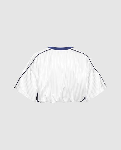  URBAN REVIVO - Áo croptop nữ cổ V tay ngắn bo thun 