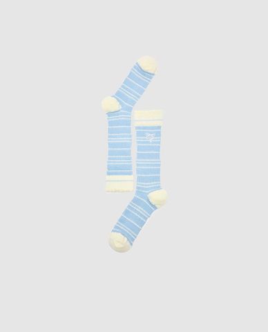  URBAN REVIVO - Vớ nữ cổ cao họa tiết kẻ sọc 