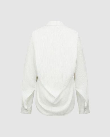  URBAN REVIVO - Áo sơ mi nữ tay dài họa tiết kẻ sọc 