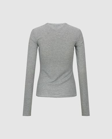  URBAN REVIVO - Áo thun nữ cổ chữ U tay dài phom ôm 