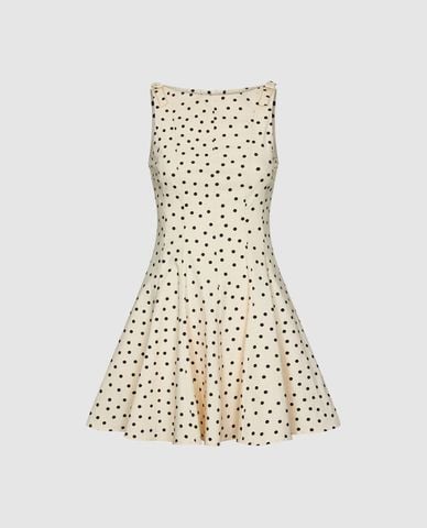  URBAN REVIVO - Đầm sát nách mini chấm bi dáng xòe 