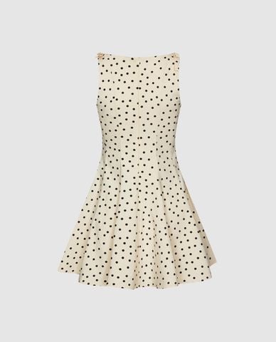  URBAN REVIVO - Đầm sát nách mini chấm bi dáng xòe 