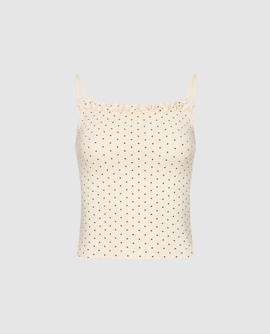  URBAN REVIVO - Áo hai dây nữ họa tiết chấm bi 