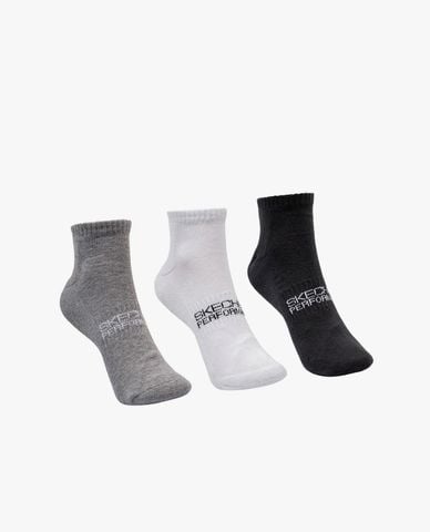  SKECHERS - Set 3 vớ unisex cổ thấp phối logo 