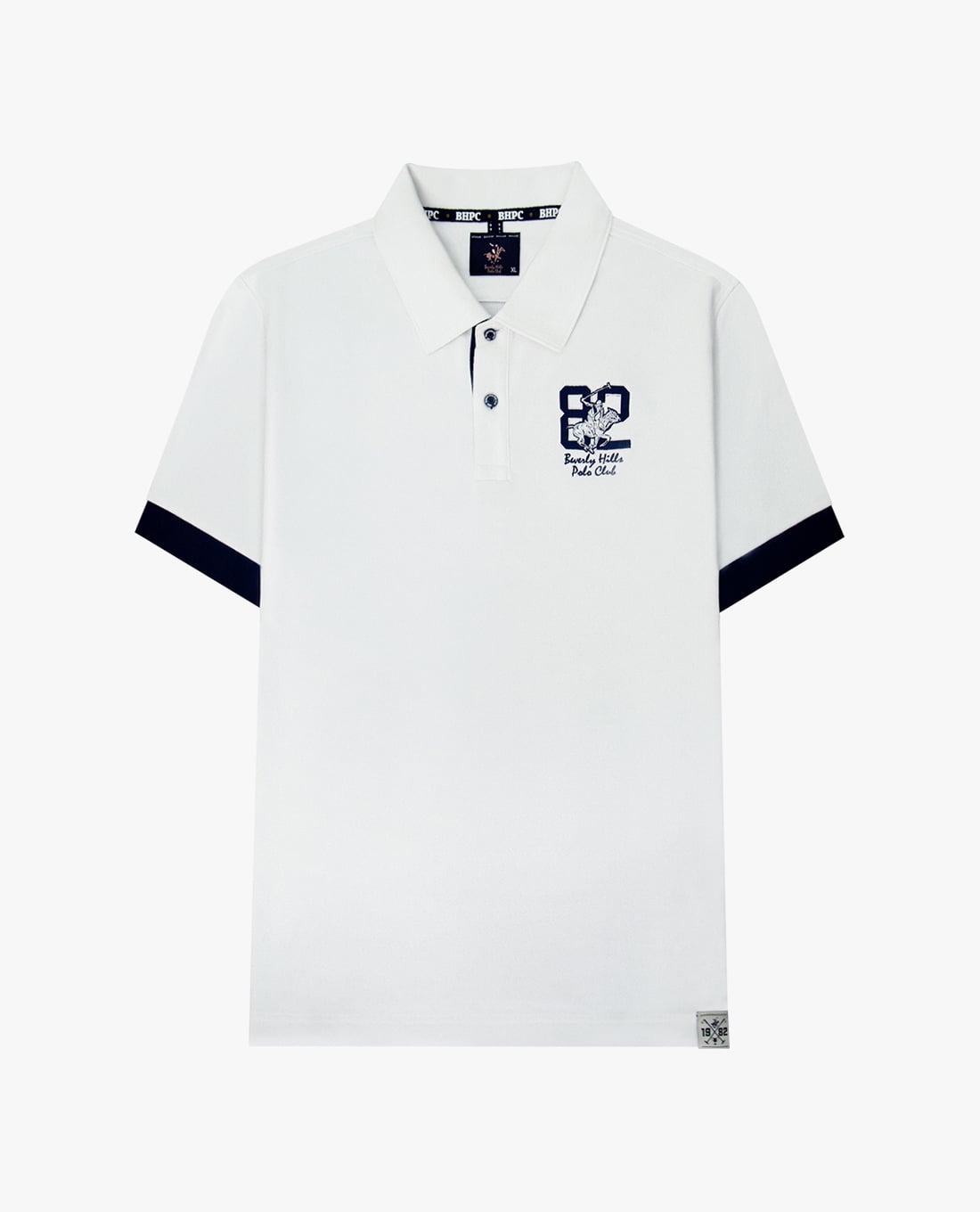 BEVERLY HILLS POLO CLUB - Áo polo nam cổ bẻ tay ngắn thêu logo