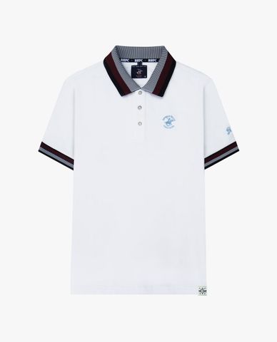  BEVERLY HILLS POLO CLUB - Áo polo nam cổ bẻ tay ngắn viền sọc 