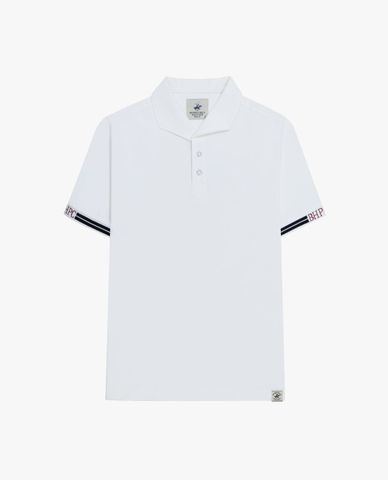  BEVERLY HILLS POLO CLUB - Áo polo nam cổ bẻ tay ngắn viền sọc 