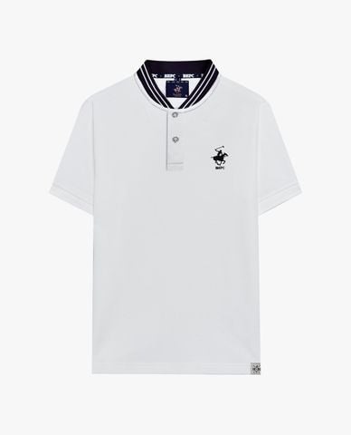  BEVERLY HILLS POLO CLUB - Áo polo nam cổ V tay ngắn viền sọc 