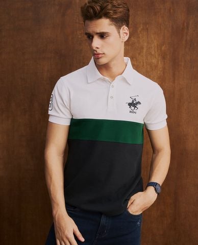  BEVERLY HILLS POLO CLUB - Áo polo nam cổ bẻ tay ngắn thêu logo 