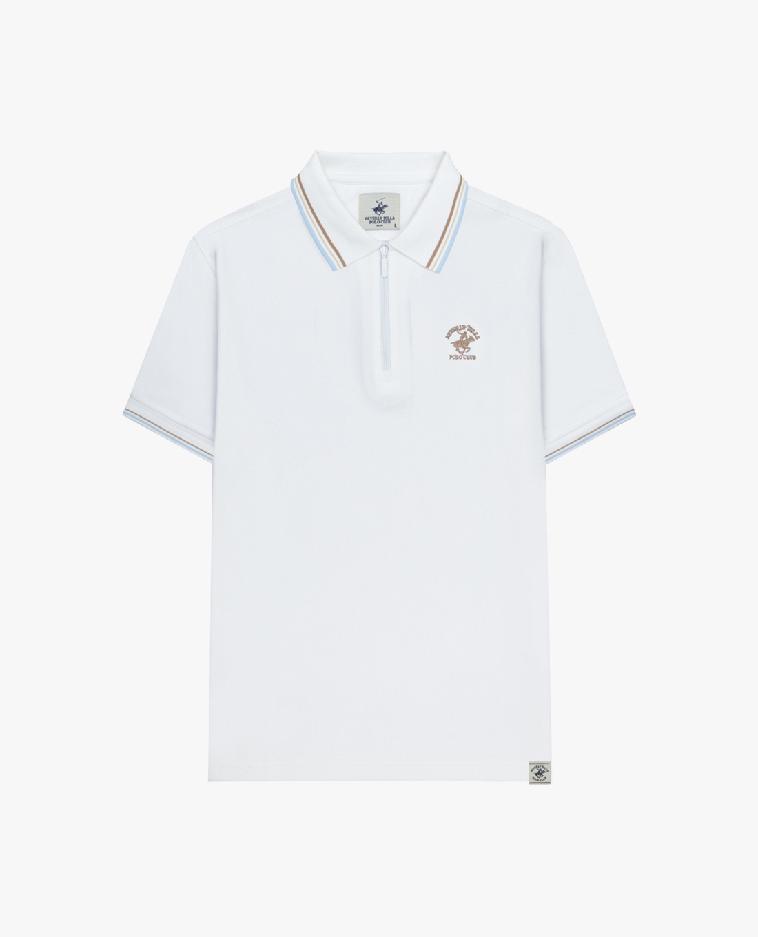 BEVERLY HILLS POLO CLUB - Áo polo nam cổ viền tay ngắn khóa kéo