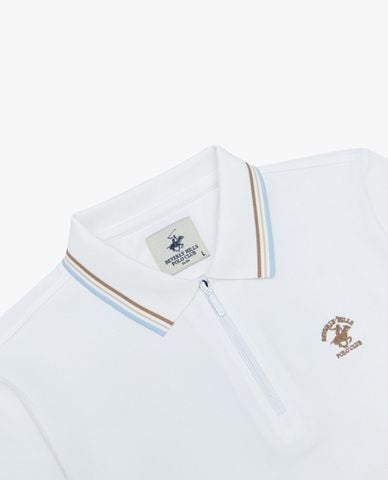  BEVERLY HILLS POLO CLUB - Áo polo nam cổ viền tay ngắn khóa kéo 