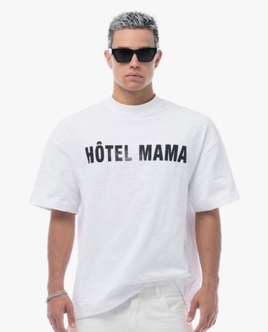  STRESSMAMA - Áo thun unisex cổ tròn tay ngắn Hôtel Mama 