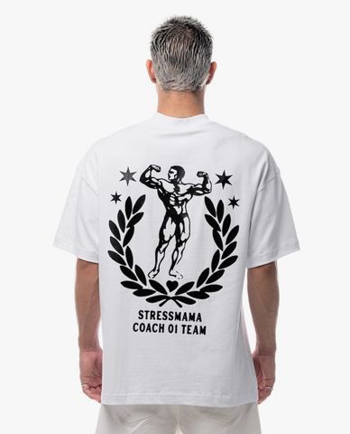  STRESSMAMA - Áo thun unisex cổ tròn tay ngắn Bodybuilding 