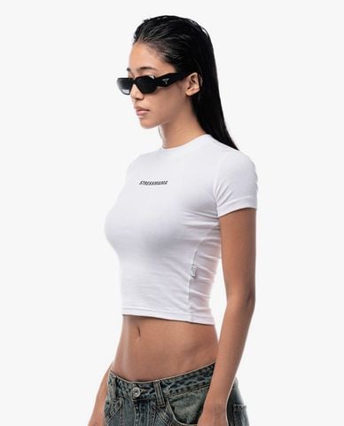  STRESSMAMA - Áo thun nữ cổ tròn tay ngắn phom ôm Coach 