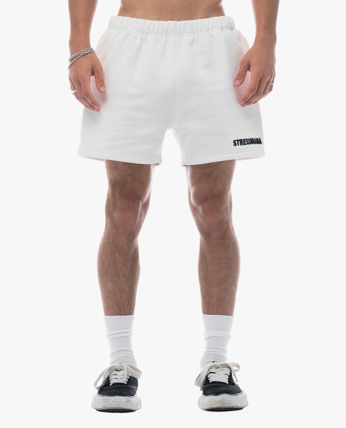 STRESSMAMA - Quần short unisex ống rộng lưng thun Hôtel Mama