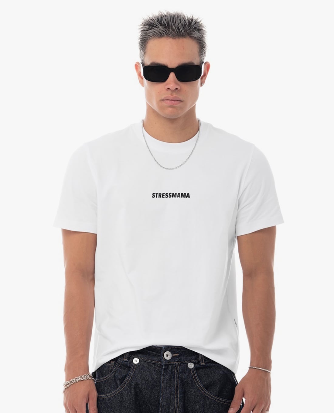 STRESSMAMA - Áo thun unisex cổ tròn tay ngắn in logo