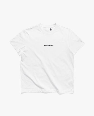  STRESSMAMA - Áo thun unisex cổ tròn tay ngắn in logo 