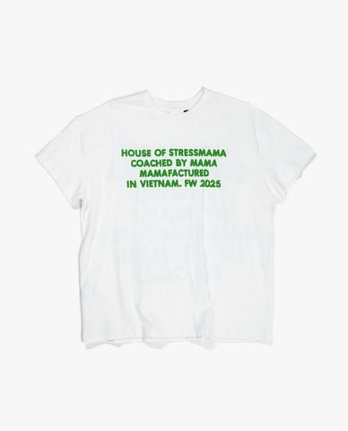  STRESSMAMA - Áo thun unisex cổ tròn tay ngắn phối họa tiết 