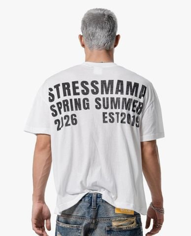  STRESSMAMA - Áo thun unisex cổ tròn tay ngắn SS26 Sheer 