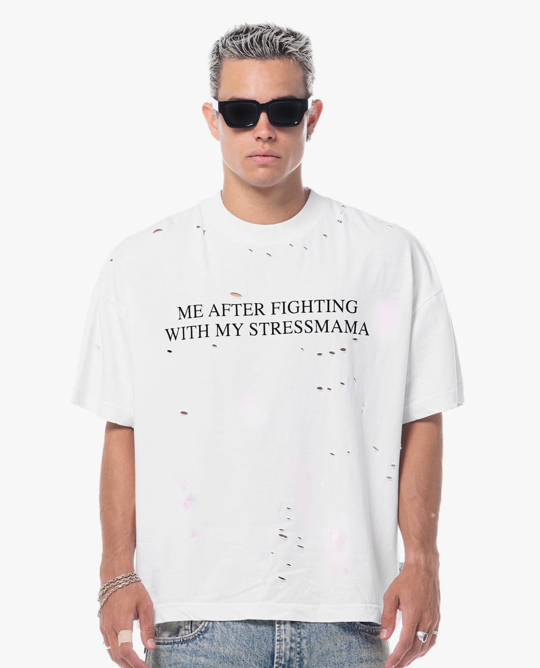 STRESSMAMA - Áo thun unisex cổ tròn tay ngắn Fight