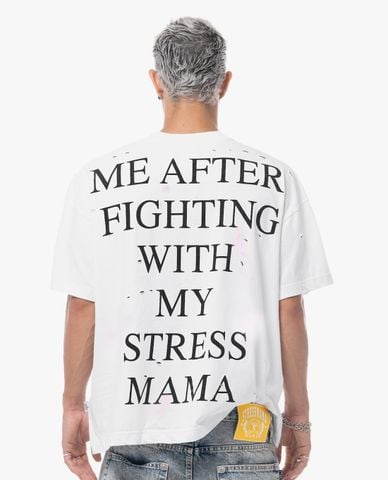  STRESSMAMA - Áo thun unisex cổ tròn tay ngắn Fight 