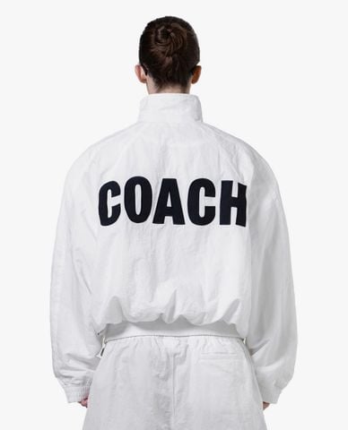  STRESSMAMA - Áo khoác gió unisex cổ trụ in họa tiết Coach 