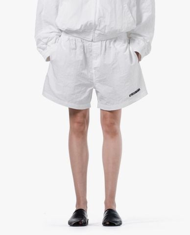  STRESSMAMA - Quần short unisex ống rộng thêu logo Coach 