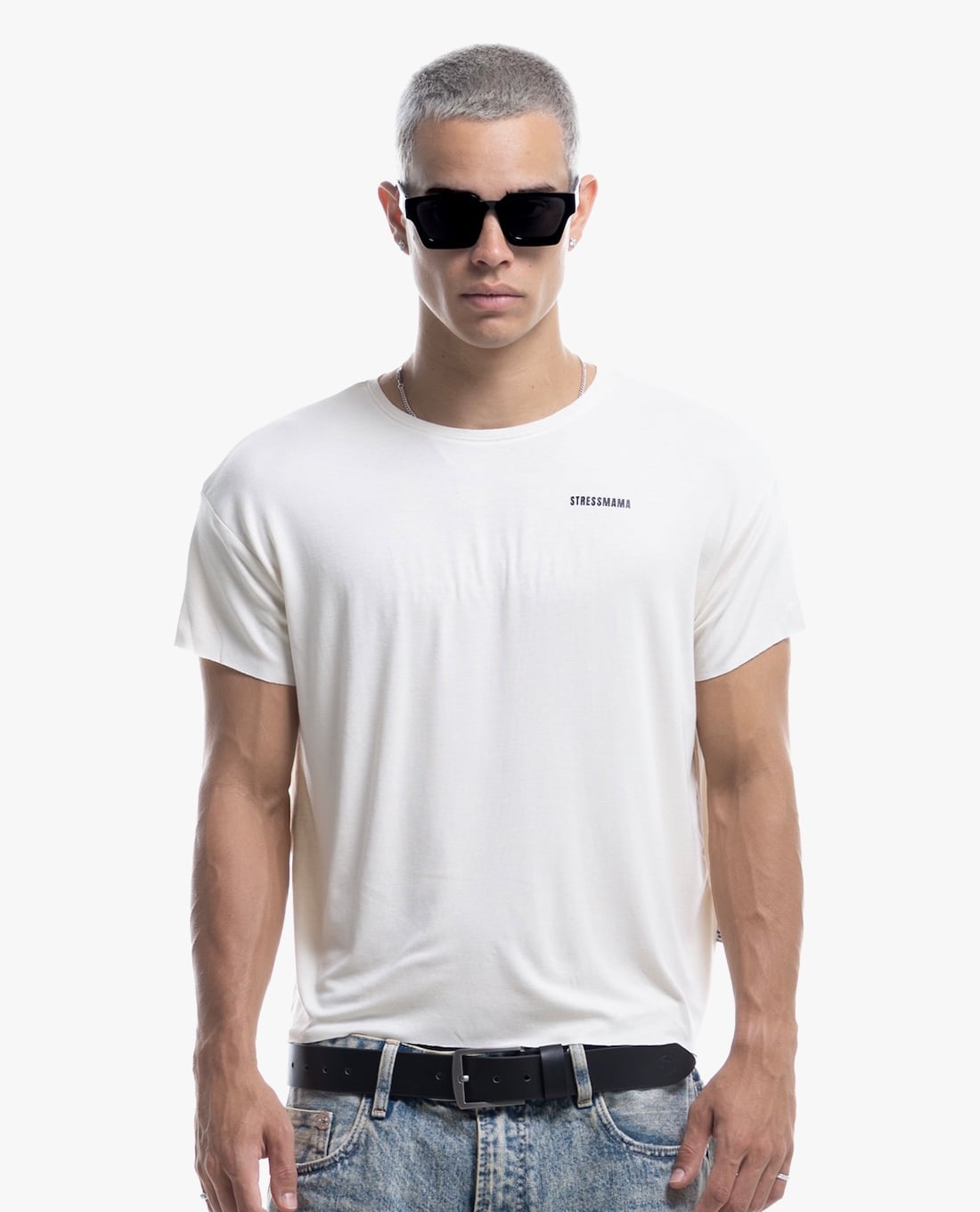 STRESSMAMA - Áo thun unisex cổ tròn tay ngắn Hôtel Mama Logo