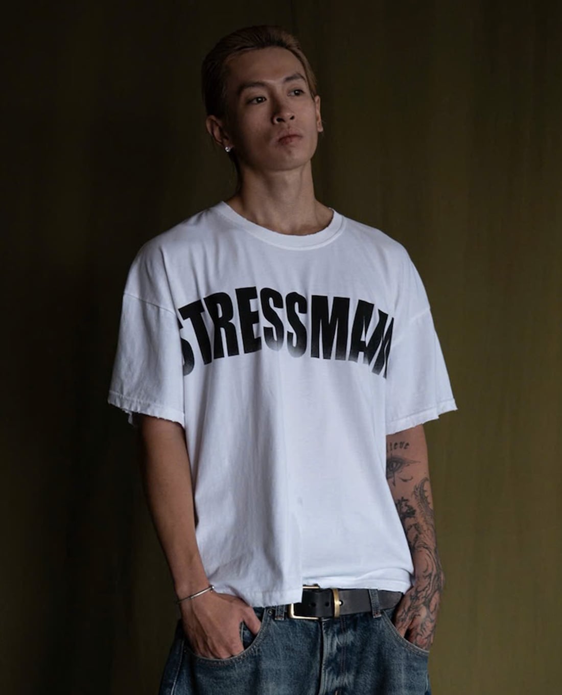 STRESSMAMA - Áo thun unisex cổ tròn tay ngắn Faded Logo