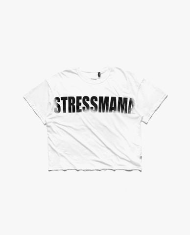  STRESSMAMA - Áo thun unisex cổ tròn tay ngắn Faded Logo 