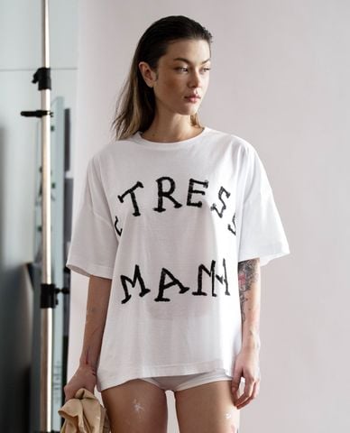  STRESSMAMA - Áo thun unisex cổ tròn tay ngắn Crayon 