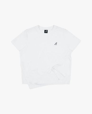  KANGOL - Áo thun nữ cổ tròn tay ngắn dây rút 