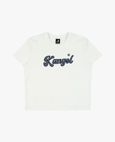  KANGOL - Áo thun unisex cổ tròn tay ngắn phối logo 