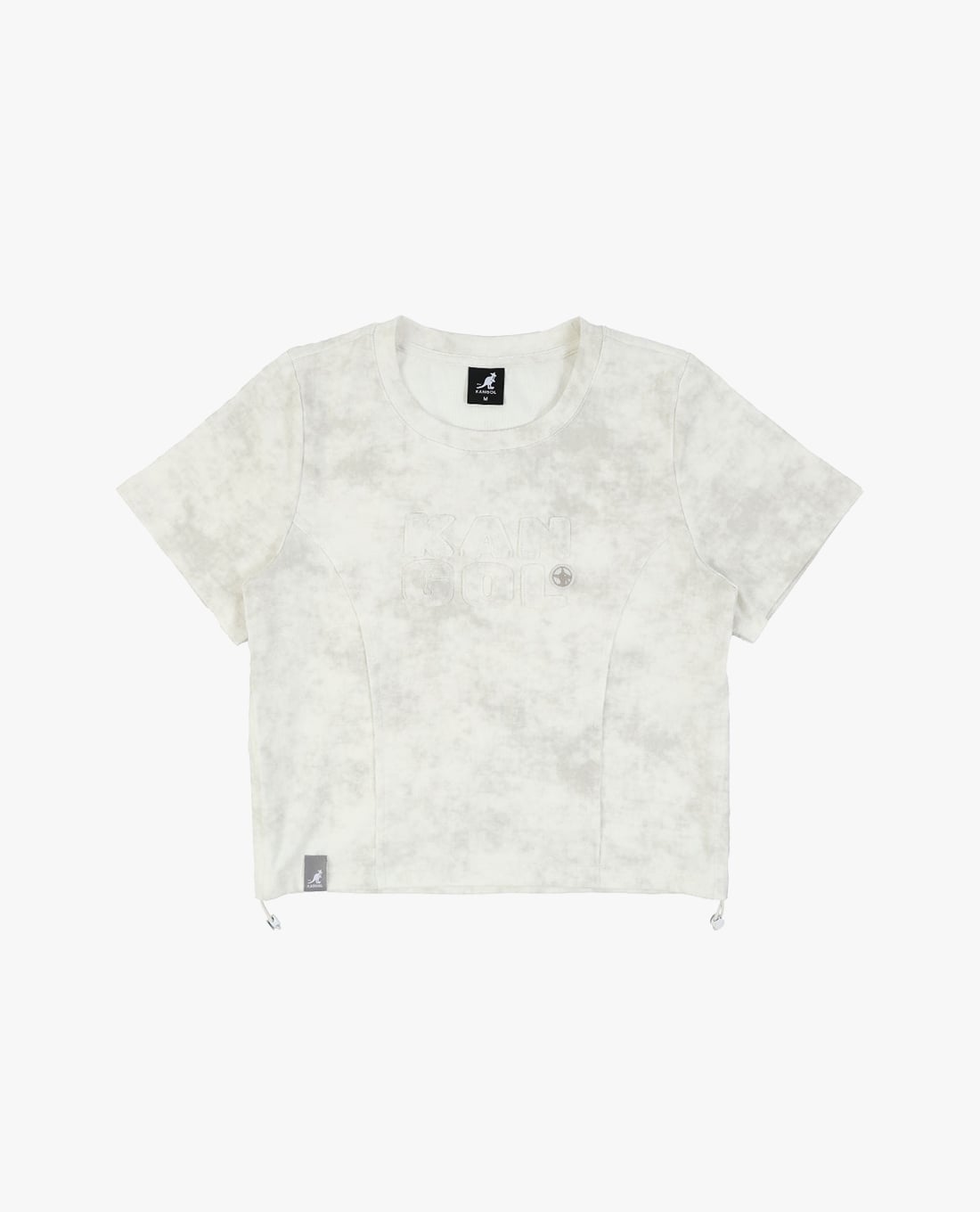 KANGOL - Áo thun nữ cổ tròn tay ngắn rút dây