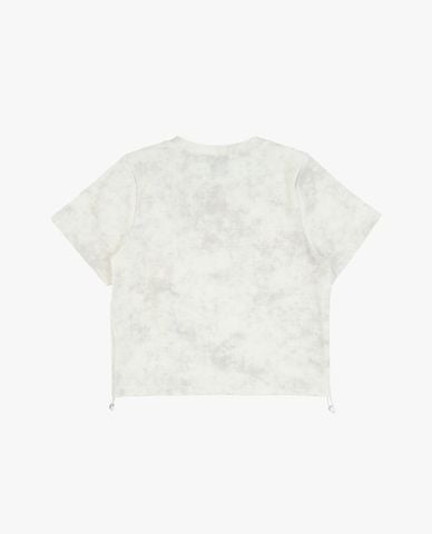  KANGOL - Áo thun nữ cổ tròn tay ngắn rút dây 