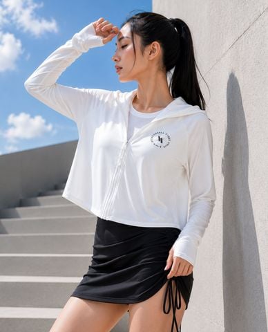  AZURA - Áo khoác thể thao nữ phối mũ Ace 
