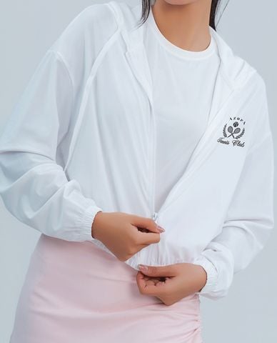  AZURA - Áo khoác gió nữ phối mũ in logo Lumie 